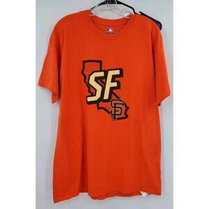San Francisco Giants MLB Shirt Men's Size Large Orange 100% Cotton